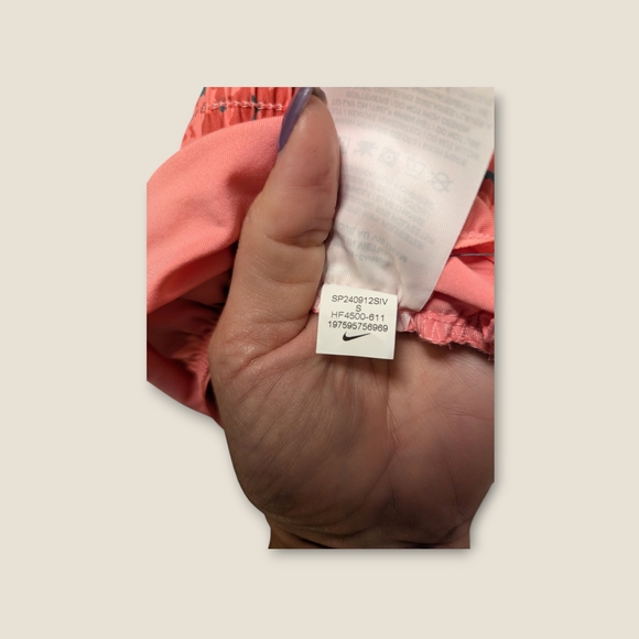 Nike Dri-FIT One 3” Mid-Rise Training Shorts Desert Coral Print Small NWT - Picture 7 of 10